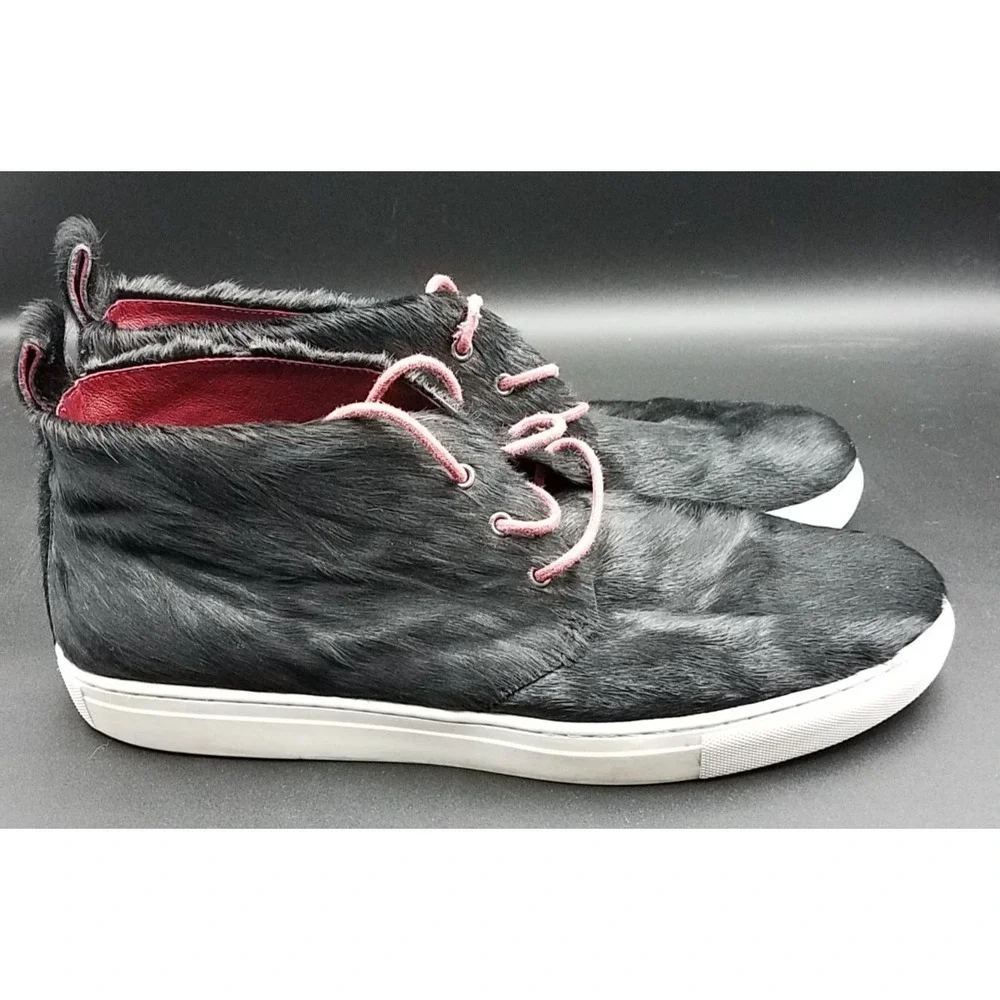 Harris Andrews Pony Chukka‎ Boot Black Lorain Calf Hair Sneakers Sole Size 13M